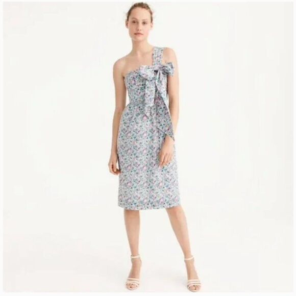 J. Crew Dresses & Skirts - NWT J.Crew One-shoulder tie dress in Liberty® Claire-Aude floral Bow 0